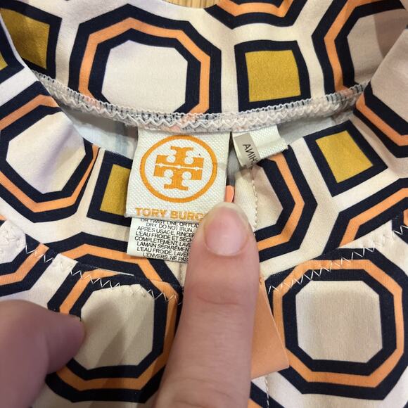 Tory Burch Geo Surf Shirt Rashguard Swim Cover Ballet Pink Octagon Womens XS - Picture 3 of 6